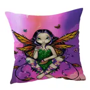 Monarch Butterfly Fairy at Sunset Cushion Cover