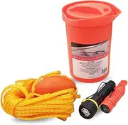 Safety Boat Bailer Bucket Kit (Rope & Float, Whistle, Mirror & Compass)