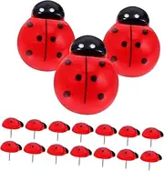 Parliky Set of 20 Adorable Ladybug Pushpins Heavy Duty Plastic Pins for Bulletin Board Office Decor