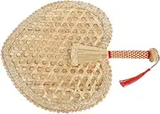 EXAOMBLE Handheld Woven Fan Portable Summer Cooling for Weddings Camping and Outdoor Activities Elegant Retro Design Manual Fan for Elegant Decor