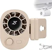 Joytutu Car Clip on Fan with LED Display - 360° Rotation, Joytutu Car Seat Fan, USB Rechargeable Personal Cooling Fans 1800mah Battery, 100 Speeds Adjustable (Beige)