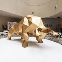 在飛比找蝦皮購物優惠-悠悠 紙拼 3D立體紙模型蠻牛創意幾何大型動物擺件手工摺紙藝