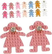 Yardwe 50pcs Rhinestone Fabric Appliques for DIY Crafts Bear Decoration Embellished Jewelry Embellishments Mixed Colors for