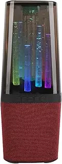 Bluetooth Speaker, RGB Wireless Stereo Speaker with AUX USB Port for PC Phone Tablet, Portable Desktop Speaker Fast Charging for Outdoor Camping Party (Red)