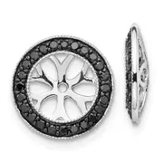 Solid 14k White Gold 3/8ct BlacK Simulated CZ Earring JacKets