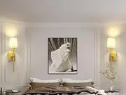 Tengdes Battery Operated Wall Lights Set of 2 – 6000mAh Wireless Rechargeable Wall Lamps with Remote Control, Wall Sconces with White Linen Shade for Bedroom, Living Room, Hallway, Bathroom (Gold)