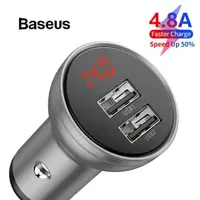 在飛比找蝦皮購物優惠-充電器 Baseus 車載充電器 2usb 數顯 4.8A 