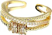 Metal Fidget Ring for Anxiety Relief Rotating Picking Ring Chic Stress Ring Exquisite Decorative Ring for Women