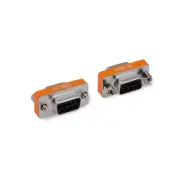 1in Null Modem Adapter DB9 Female to DB9 Female Slimline - Silver