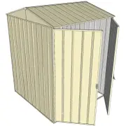 Build-a-Shed 1.5 x 1.5 x 2.3m Gable Shed with Double Hinged Side Doors - Cream