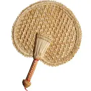 Hand-Woven Woven Straw Hand Fan Old Summer Natural Hand Fan Environmentally7905