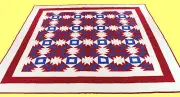 Handmade Patchwork Pineapple design FINISHED QUILT Great Patriotic colors