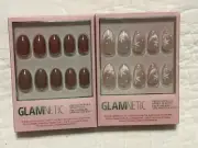 Set of 2 Glamnetic Press On Nails-Fall Mauve & Snowfall-