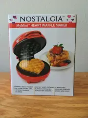 NOSTALGIA MYMINI HEART 5'' WAFFLE MAKER RED (BRAND NEW UNOPENED)