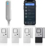 Door Window Alarm w/App Alerts 5 Pack Wireless WiFi Delay+Instant Alarm Sensors