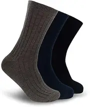 [Time May Tell] 3 Pairs Men Women Merino Wool Socks Thermal Lightweight Dress Socks