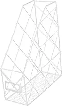 Ciieeo Metal Magazine File Holder Desk Book Shelf File Organization Basket File Stand Pocket Steel Document Rack Wire Desk File Sorter Metal Folder Holder Office Folder Rack Letter White