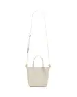 SAINT LAURENT Toy Mini $1450 Blanc Vintage Box Leather Shopping Tote Bag New