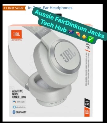 JBL Live 660nc Wireless Noise Cancelling Headphones White Eras Swift Bluetooth