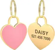 Personalized Dog Cat Nameplate Tag Heart Shaped Metal Pet ID Tags Anti-Lost Cat and Dog Nameplate Custom Engraved Dog Tags Pet Collar Accessories,A,S