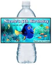 20 ~ FINDING NEMO DORY BIRTHDAY PARTY FAVORS WATER BOTTLE LABELS