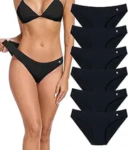 [ANLIQI] Modal Panties for Women Pack, Bikini Womens Underwear Briefs No Show Comfort Ladies Underpant Soft Cheeky Hipster