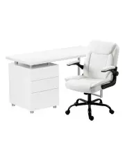 [Artiss] Computer Desk Executive Office Chairs Sets in White