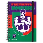 Fremantle Dockers AFL Mascot Design Hard Cover Spiral Bound A4 Notebook