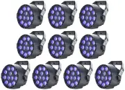 (10) Eliminator Mini Par UV LED DMX Par Blacklights For DJ/Stage/Clubs/Bars ADJ
