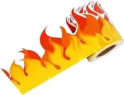TEHAUX 1 Roll Flame Shaped Bulletin Board Trim Sticker Decorative Fire Border for Classrooms Chalkboards DIY Projects Easy to Use for Classroom Decor and Crafting