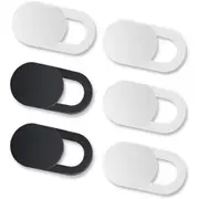 Kiwi Design Universal 6 Pack Webcam Cover Slide 2 White + 4 Black, for Laptop, PC, MacBook, iMac, Computer, iPad, Smartphone, etc. [x0028l7q2f]