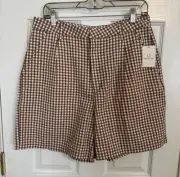 Brixton Victory Trouser Stretch Short High Waisted Hide Gingham Women’s Sz. 31
