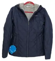 columbia jacket women S Navy fleece-lined water resistant Full-zip Hooded