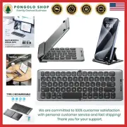 Foldable Bluetooth Keyboard Portable Rechargeable Travel Wireless for Devices