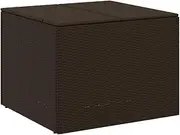 vidaXL Garden Storage Box - Brown Poly Rattan 291L, Outdoor Cushion Organizer, Waterproof Bag, Patio Furniture, Easy Assembly