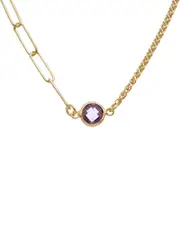 Meshmerise 18K Over Silver 1.00 ct. tw. Purple Amethyst Necklace