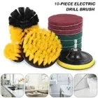 10pcs Drill Brush Cleaning Tool For Power Scrub Cleaning Tub/Kitchen Cleaner Kit