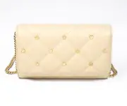 Tory Burch WILLA Quilted Leather Charms Chain Wallet Crossbody Clutch Bag 152073