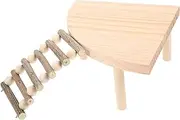 Kisangel Wooden Hamster Climbing Ladder Platform for Pets Like Gerbils Rats Parrots Multifunctional Landscape Design for Play Exercise for Hamster Cage Decor