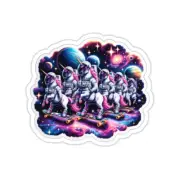 Sticker Unicorn Astronauts in Cosmic Nebulas 2x2" 3x3" 4x4" 6x6" Quirky Gift