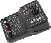 2 Channels Audio Mixer, Sound Card USB 48V Power Compact Sound Mixing Console, USB Soundcard for PC Recording for Music Recording Home Karaoke Internet Karaoke