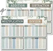 Lonfliness Eucalyptus Math Table Chart Educational Division Addition Subtraction Poster Multiplication Chart for Kid Elementary School Classroom 8.7 x 11.8in