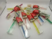 NEW! 1960s Vtg Squibb Angle Toothbrush 3 Row Hard NATURAL BRISTLES NOS Colors!