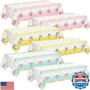 Mindsoft 6 Pcs Tea Party Tablecloth Floral Tablecloth 54x108 Inch Rectangle P