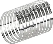 10 Pack 6 Inch Hose Clamps Stainless Steel Duct Clamps Pipe Clamps Large Adjustable Worm Gear Hose Clamps for Air Ducting, Dryer Vent Hose, Plumbing, Automotive