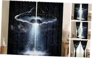 UFO Curtains for Bedroom Kids Outer Space Unidentified Flying Object