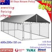 Large Outdoor Dog Kennel Steel Enclosure Galvanised Steel Dog House with Roof