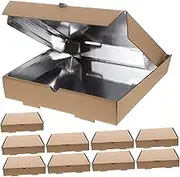 TEMPNAP 10pcs Insulated Pizza Boxes Aluminum Foil Takeaway Containers Greaseproof Sturdy Packaging for Pizza Cookies Cakes for Parties Takeout