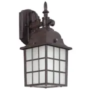 Sunset Lighting F7918-62 Outdoor Wall Sconce w/ Textured Frosted Glass, Rubbed B