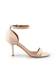 Pink Ankle Strap High Heeled Sandals